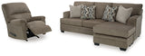 Stonemeade Nutmeg Sofa Chaise and Recliner from Ashley - Luna Furniture
