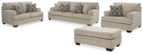 Stonemeade Sofa, Loveseat, Chair and Ottoman in Taupe from Ashley Furniture - Luna Furniture