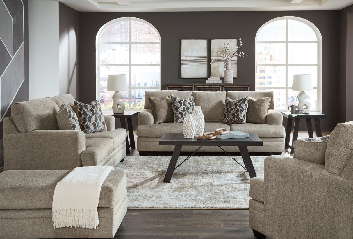 Stonemeade Sofa, Loveseat, Chair and Ottoman in Taupe from Ashley Furniture - Luna Furniture
