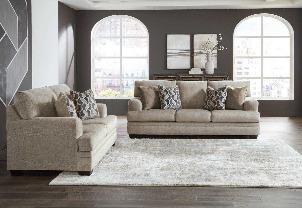 Stonemeade Sofa, Loveseat, Chair and Ottoman in Taupe from Ashley Furniture - Luna Furniture