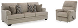 Stonemeade Taupe Sofa and Recliner from Ashley - Luna Furniture