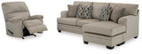 Stonemeade Taupe Sofa Chaise and Recliner from Ashley - Luna Furniture