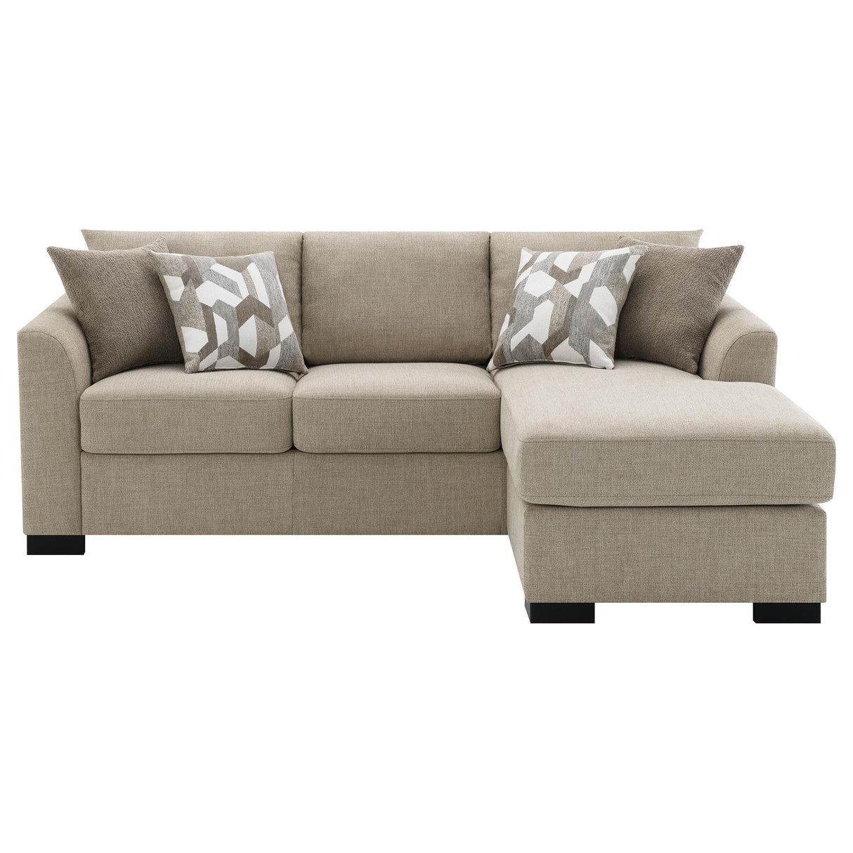 Storey Camel Upholstered Sleeper Sectional Chaise Sofa from Coaster - Luna Furniture