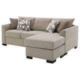 Storey Camel Upholstered Sleeper Sectional Chaise Sofa from Coaster - Luna Furniture