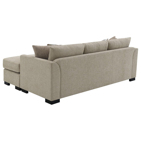 Storey Camel Upholstered Sleeper Sectional Chaise Sofa from Coaster - Luna Furniture