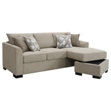 Storey Camel Upholstered Sleeper Sectional Chaise Sofa from Coaster - Luna Furniture