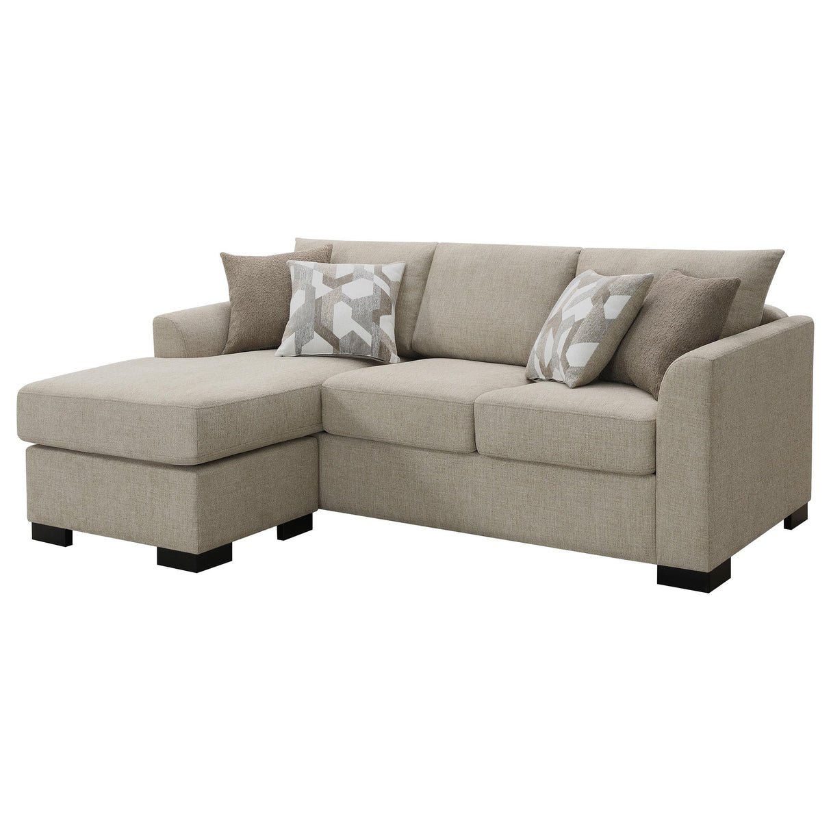 Storey Camel Upholstered Sleeper Sectional Chaise Sofa from Coaster - Luna Furniture
