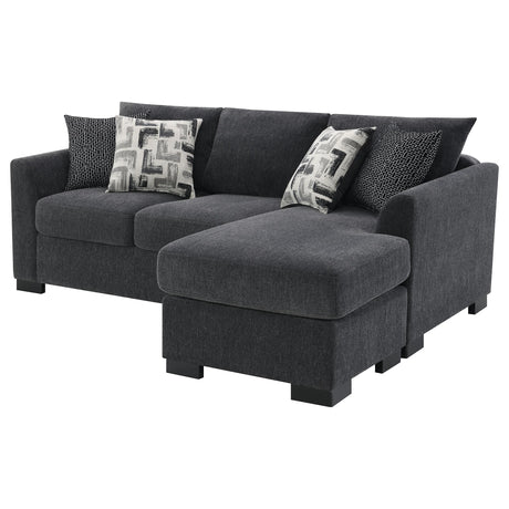 Storey Dark Gray Upholstered Sleeper Sectional Chaise Sofa from Coaster - Luna Furniture