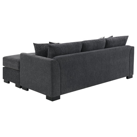 Storey Dark Gray Upholstered Sleeper Sectional Chaise Sofa from Coaster - Luna Furniture
