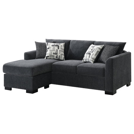 Storey Dark Gray Upholstered Sleeper Sectional Chaise Sofa from Coaster - Luna Furniture