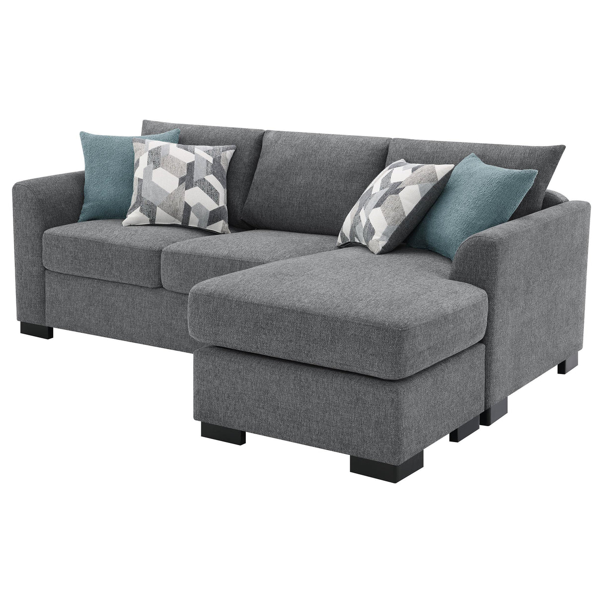 Storey Gray Upholstered Sleeper Sectional Chaise Sofa from Coaster - Luna Furniture