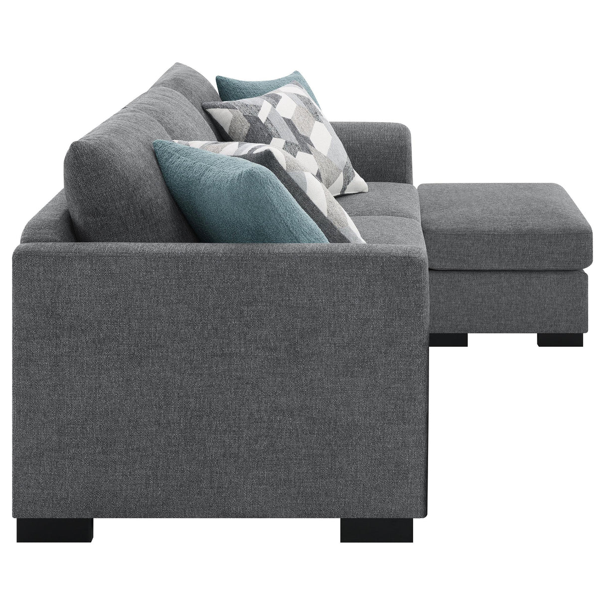 Storey Gray Upholstered Sleeper Sectional Chaise Sofa from Coaster - Luna Furniture