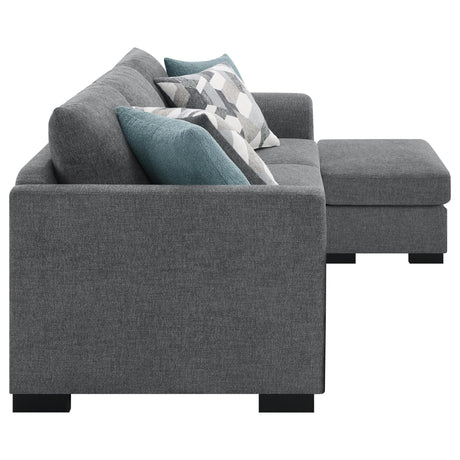 Storey Gray Upholstered Sleeper Sectional Chaise Sofa from Coaster - Luna Furniture