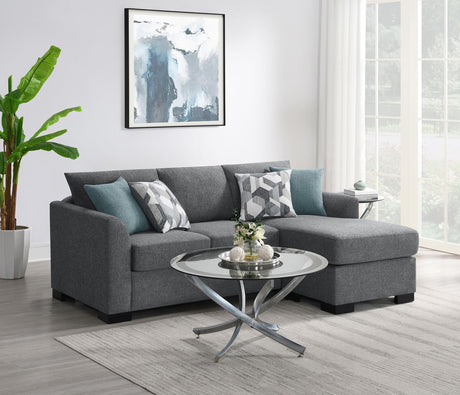 Storey Gray Upholstered Sleeper Sectional Chaise Sofa from Coaster - Luna Furniture