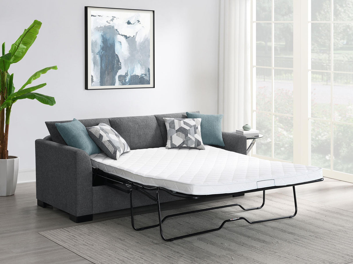 Storey Gray Upholstered Sleeper Sectional Chaise Sofa from Coaster - Luna Furniture