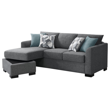 Storey Gray Upholstered Sleeper Sectional Chaise Sofa from Coaster - Luna Furniture