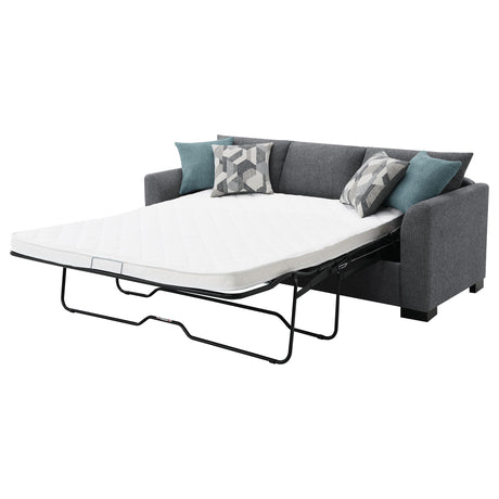 Storey Gray Upholstered Sleeper Sectional Chaise Sofa from Coaster - Luna Furniture