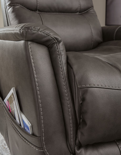 Strawbill Shadow Power Lift Recliner from Ashley - Luna Furniture