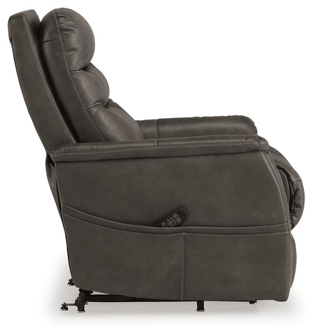 Strawbill Shadow Power Lift Recliner from Ashley - Luna Furniture