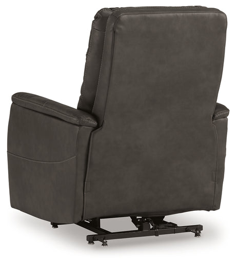 Strawbill Shadow Power Lift Recliner from Ashley - Luna Furniture