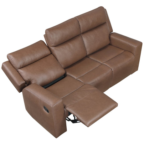 Barron 3-Piece Manual Reclining Brown Vegan Leather Set from Steve Silver - Luna Furniture