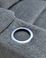 Studio Cave Steel Power Reclining Loveseat with Console from Ashley - Luna Furniture