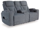 Studio Cave Steel Power Reclining Loveseat with Console from Ashley - Luna Furniture