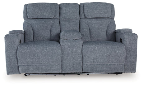 Studio Cave Steel Power Reclining Loveseat with Console from Ashley - Luna Furniture