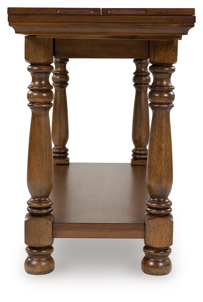Sturlayne Brown Flip Top Sofa Table from Ashley - Luna Furniture