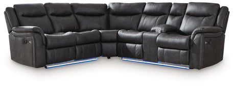 Sultan Meadow Carbon 2-Piece Reclining Sectional from Ashley - Luna Furniture