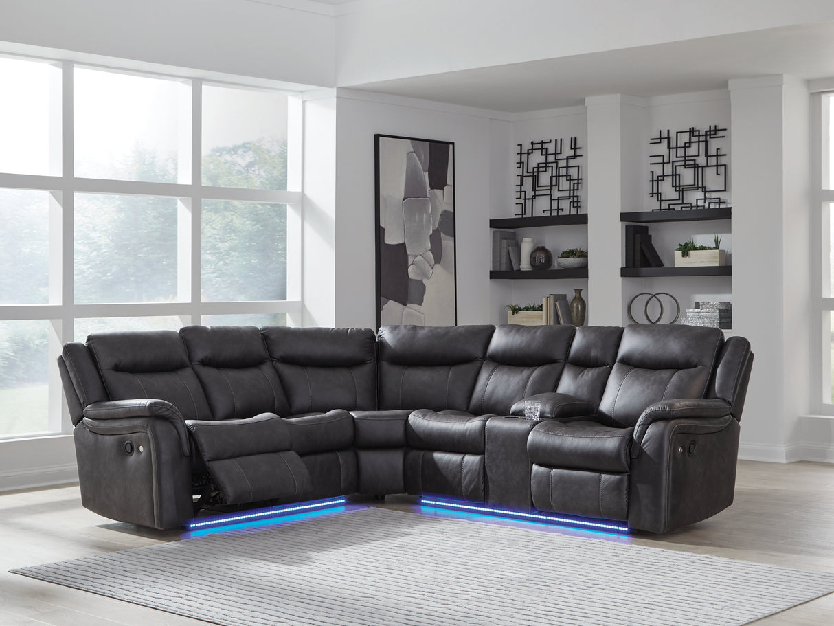 Sultan Meadow Carbon 2-Piece Reclining Sectional from Ashley - Luna Furniture