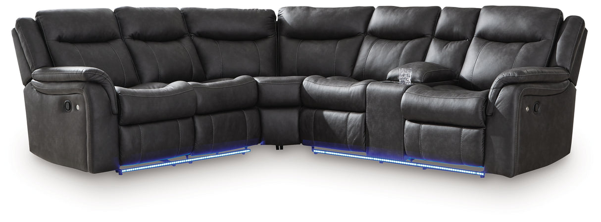 Sultan Meadow Carbon 2-Piece Reclining Sectional from Ashley - Luna Furniture