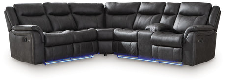Sultan Meadow Carbon 2-Piece Reclining Sectional from Ashley - Luna Furniture