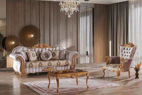 Sultan Traditional Sofa in Cream from Furnia - Luna Furniture