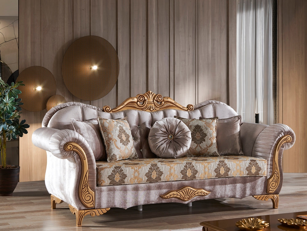 Sultan Traditional Sofa in Cream from Furnia - Luna Furniture