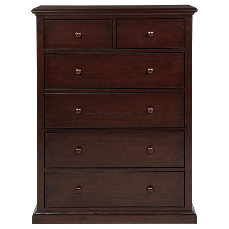 Sumerlin Cappuccino 6-Drawer Bedroom Chest from Coaster - Luna Furniture