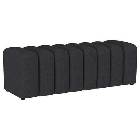 Summer Upholstered Channel Tufted Accent Bench Charcoal - 910294