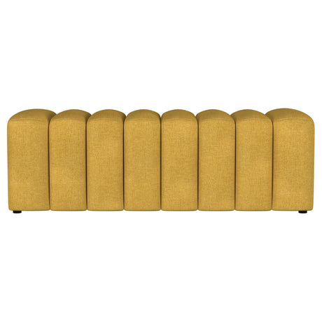 Summer Upholstered Channel Tufted Accent Bench Mustard Yellow - 910292
