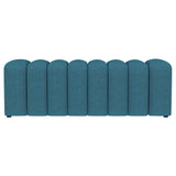 Summer Peacock Blue Upholstered Channel Tufted Accent Bench from Coaster - Luna Furniture