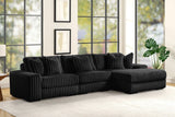 Sunday Black 3-Piece RAF Sectional from Happy Homes - Luna Furniture