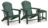 Sundown Shores 2 Adirondack Chairs with End table in Green from Ashley Furniture - Luna Furniture