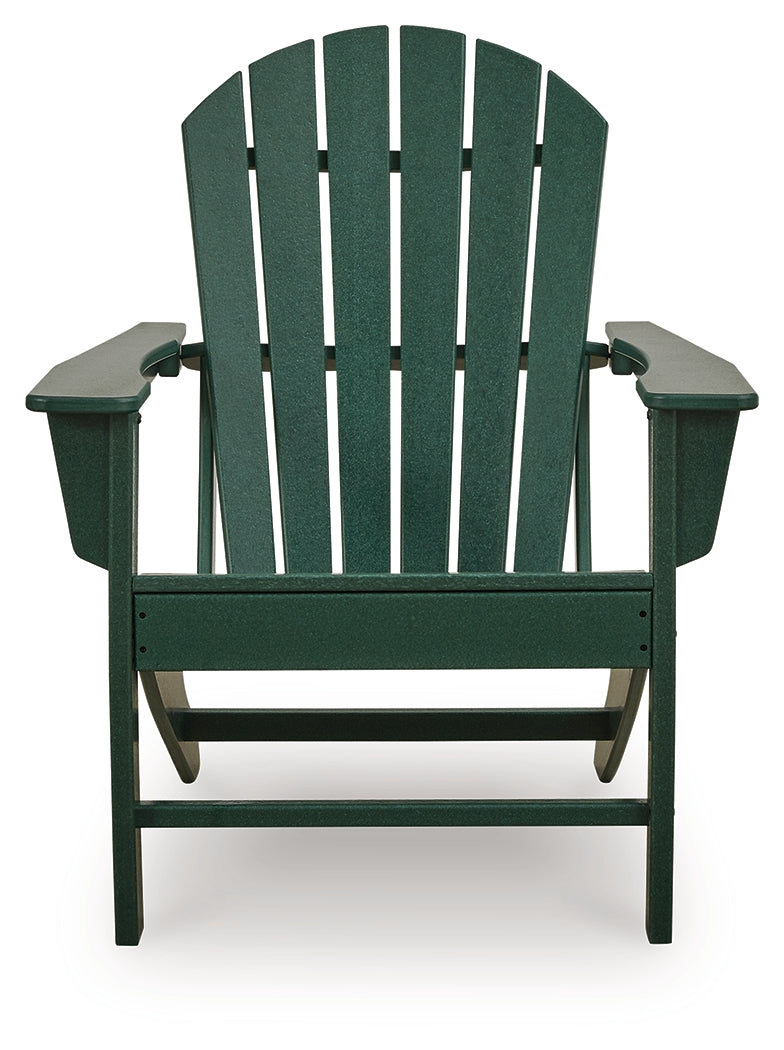 Sundown Shores 2 Adirondack Chairs with End table in Green from Ashley Furniture - Luna Furniture