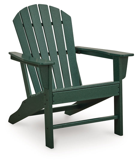 Sundown Shores 2 Adirondack Chairs with End table in Green from Ashley Furniture - Luna Furniture