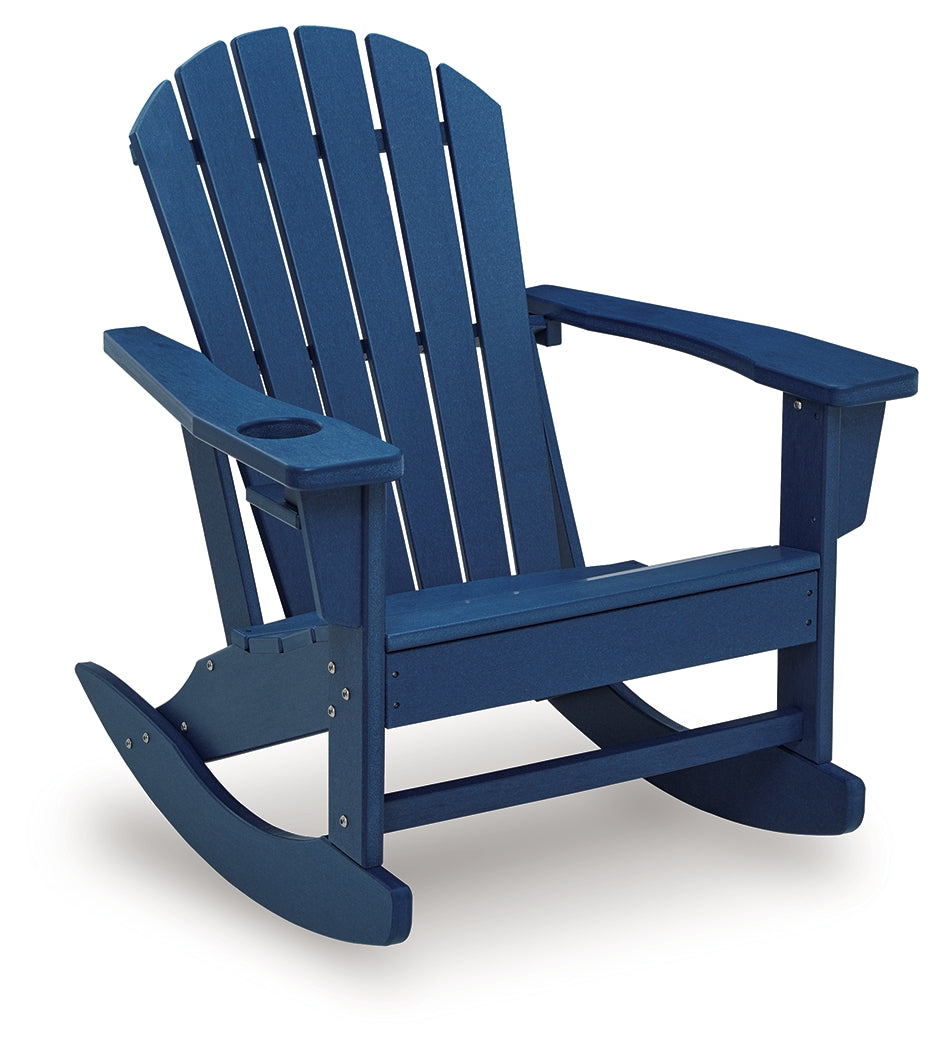 Sundown Shores Blue Outdoor Rocking Chair from Ashley - Luna Furniture
