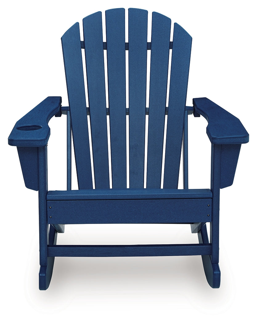 Sundown Shores Blue Outdoor Rocking Chair from Ashley - Luna Furniture