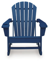 Sundown Shores Blue Outdoor Rocking Chair from Ashley - Luna Furniture