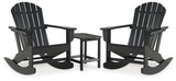 Sundown Treasure 2 Outdoor Chairs with End Table in Black from Ashley - Luna Furniture