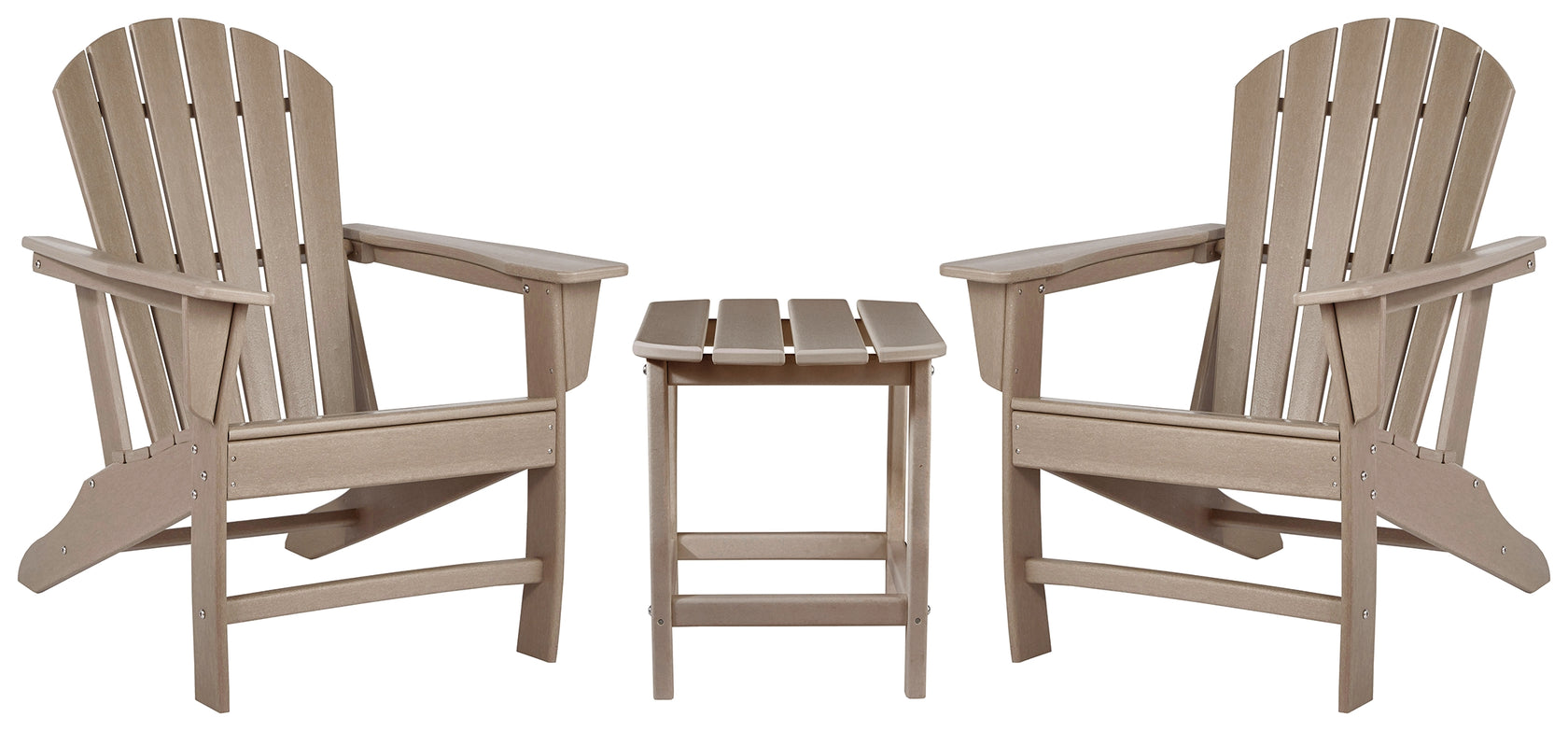 Sundown Treasure 2 Outdoor Chairs with End Table in Driftwood from Ashley - Luna Furniture