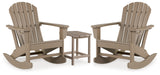 Sundown Treasure 2 Outdoor Chairs with End Table in Driftwood from Ashley - Luna Furniture