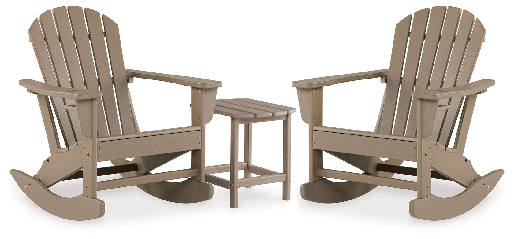 Sundown Treasure 2 Outdoor Chairs with End Table in Driftwood from Ashley - Luna Furniture